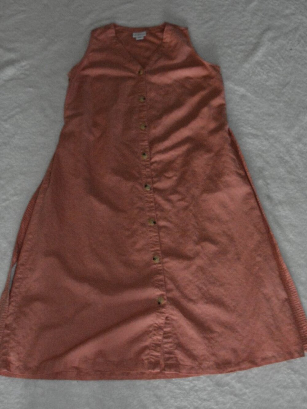 Liz Claiborne Button Down Midi Dress V-neckline and a tie waist size Large - Picture 5 of 7